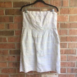 J. Crew Strapless White Cotton Dress